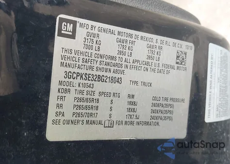 2011 Chevrolet Silverado 1500 Lt z USA, uszkodzony, nr VIN 3GCPKSE32BG218043